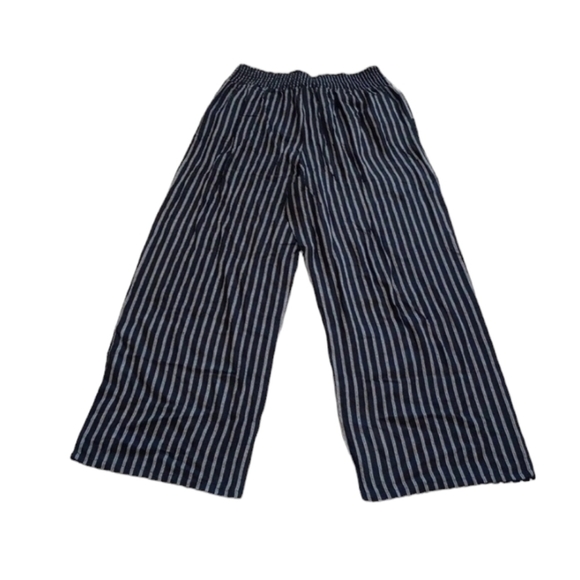 Urban Rebel Womens Wide Leg Pants Sz XL Black White Stripe High Rise Lightweight - Picture 5 of 5